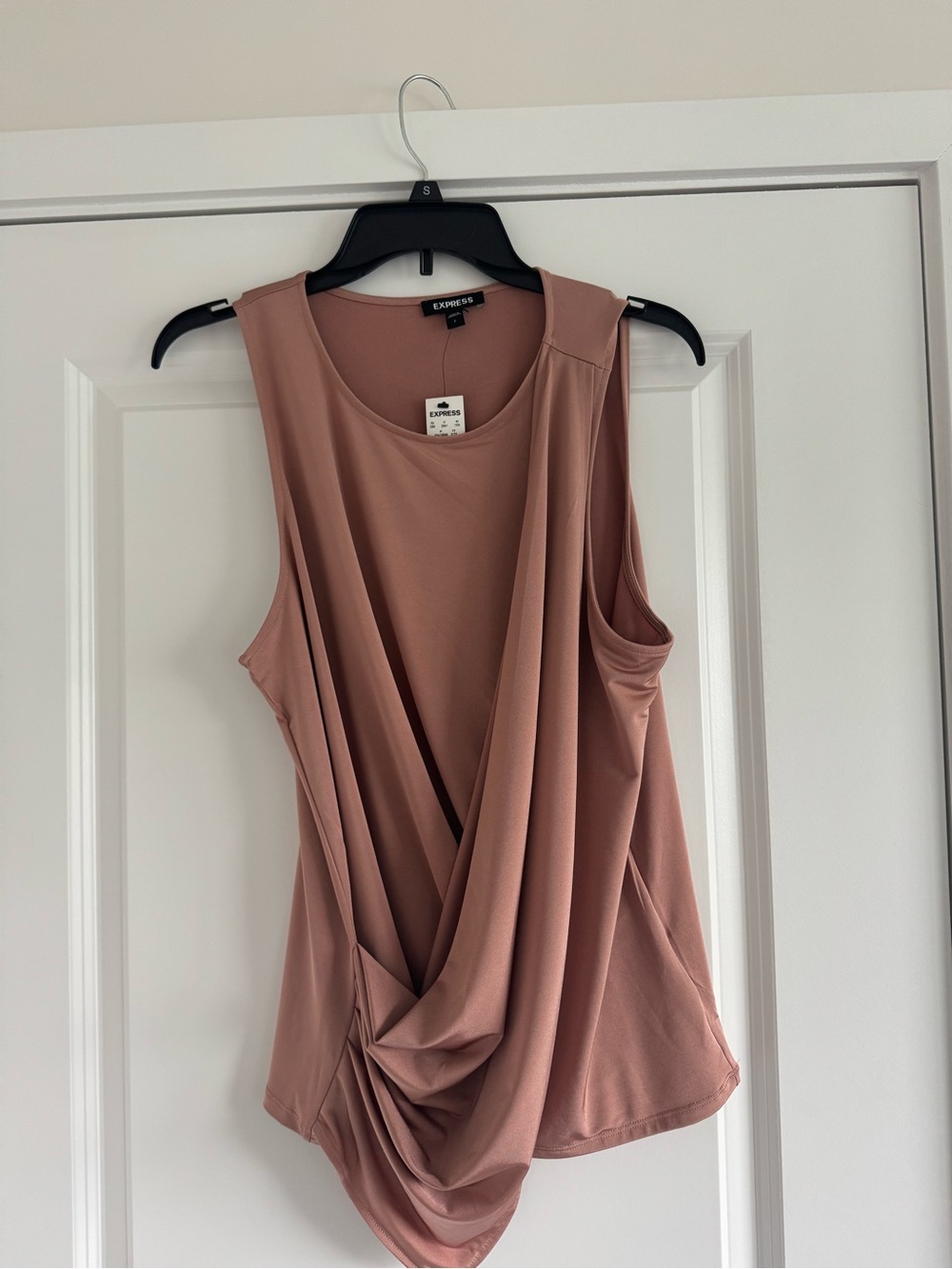 NWT Express Women's Mauve Draped Sleeveless Top